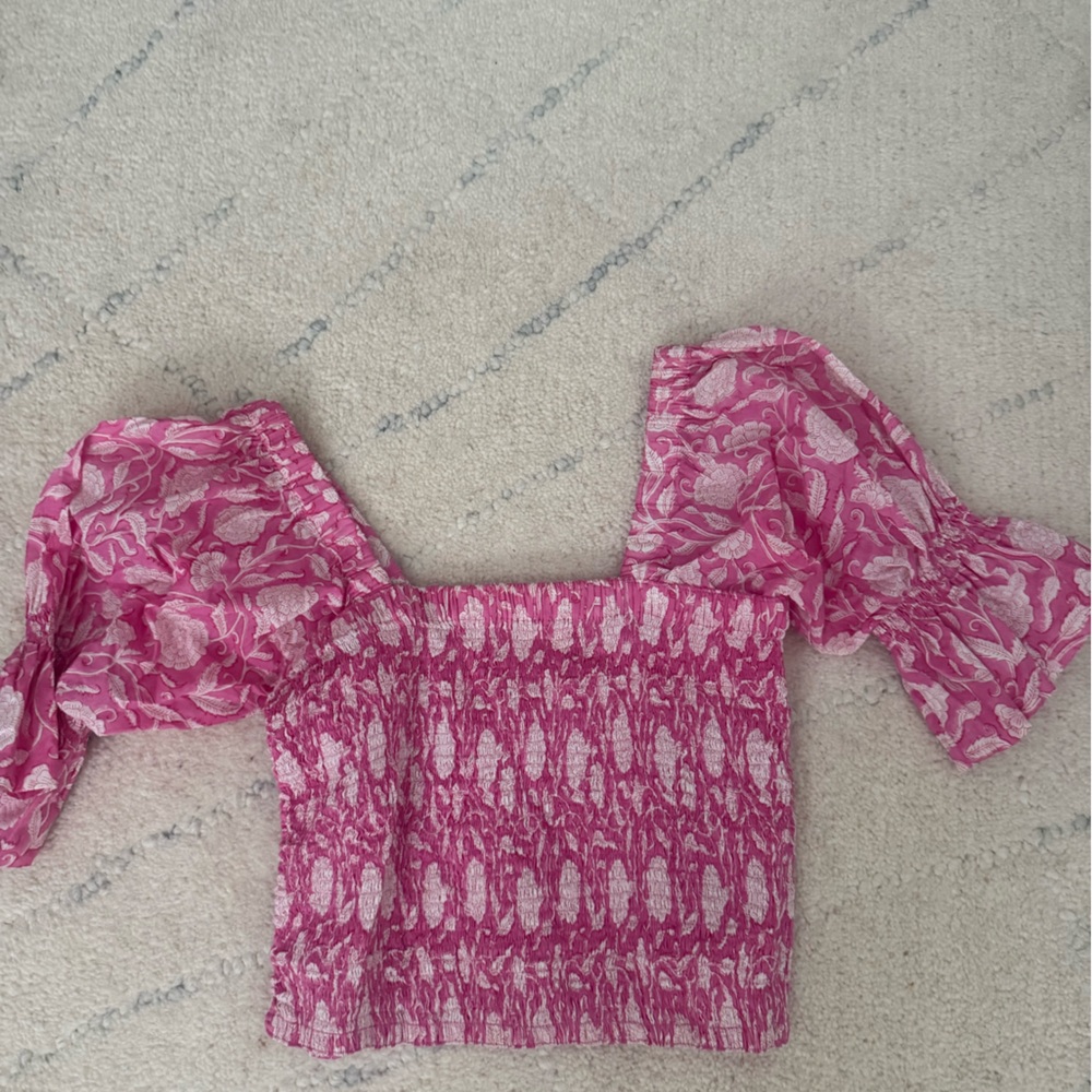 Elegant Pink Floral Blouse